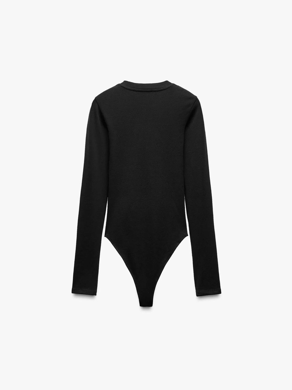 ZARA Women's Long Sleeve Cotton Modal Black Bodysuit Size M REF3641/838/800 NWOT